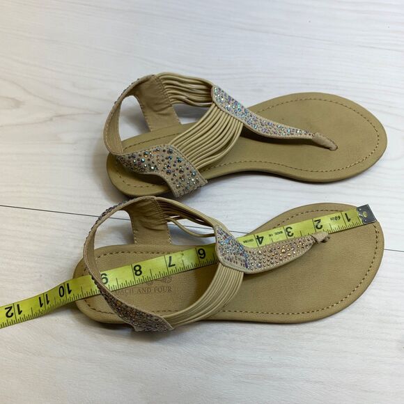 Coach and Four Brown Rhinestone Embellished Leather Slingback Sandals Size 7.5M - Picture 9 of 12